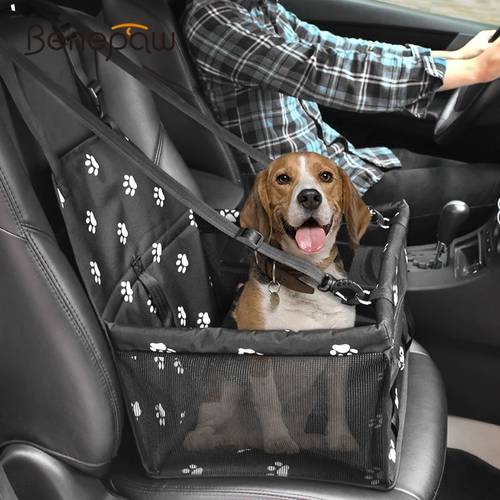 Benepaw Foldable Small Dog Car Seat Waterproof Pet Car Seat Carrier With Safety Leash Zipper And Storage Pocket Cat Travel 2019