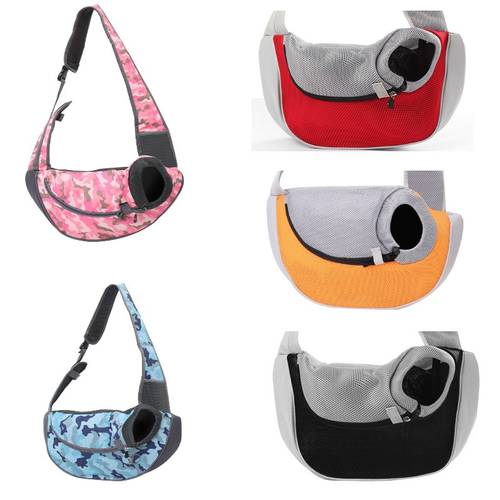 Pet Sling Puppy Dog Cat Sling Carrier Bag Hands Free With Adjustable Padded Strap Front Pouch Single Shoulder Bag Carrying Tote