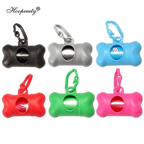 15pcs/Roll Dog Waste Poop Bag Degradable Eco-Friendly Outdoor Pet Excrement Garbage Clean Bags With Bone Dispenser 10A