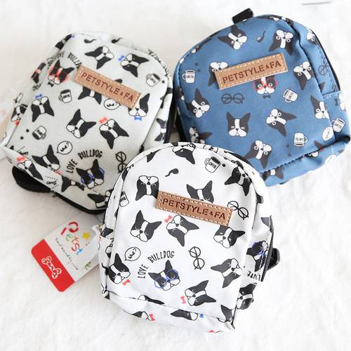 Printed Bag Pet Backpack Dog Harnesses Leashes Set Pet Chest Rope Leading Products for Animals Collar Acessorios