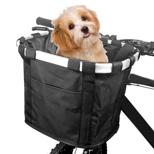 Pet Cat Seat Dog Bicycle Basket Removable Bicycle Front Basket For Small Pet Cat Dog Carrier Foldable Waterproof Shopping Basket