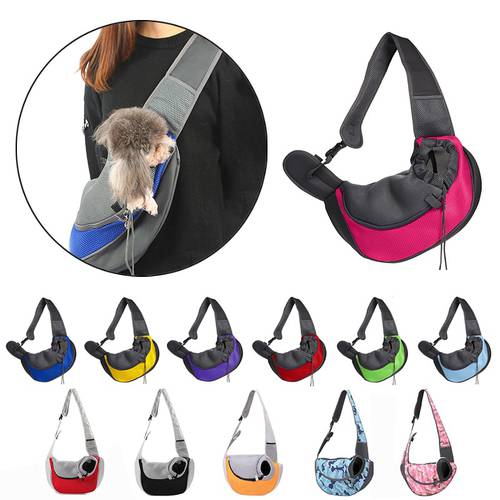Breathable Comfort Pet Dog Carrier Outdoor Travel Handbag Pouch Mesh Oxford Single Shoulder Bag Sling Travel Tote Shoulder Bag
