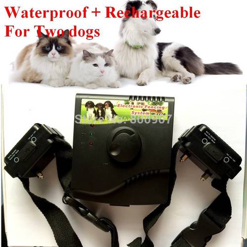 Waterproof Rechargeable Pet Dog Electric Fence Inground Shock Collar Electric Dog Pet Training Fencing System Trainer For 2 Dogs