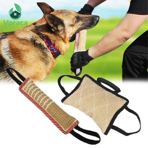 Dog Training Bite Tug Pillow Sleeve with 2 Rope Handles Durable Malinois German Shepherd Rottweiler Pet Chewing Toy