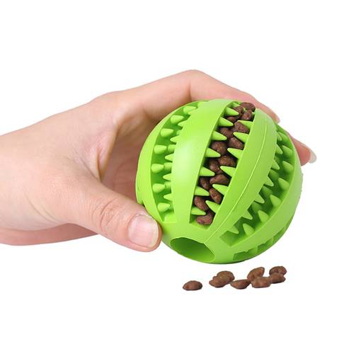 Dog Ball Toys for Pet Tooth Cleaning Chewing Playing IQ Treat Toy Ball Food Dispensing Toys of Non-Toxic Rubber Training Balls