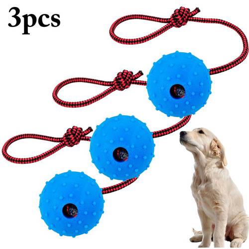 3pcs Pet Supply Dog Bite Toys Dogs Chew Teeth Clean Outdoor Traning Fun Playing Rope Ball Toy For Large Small Dog