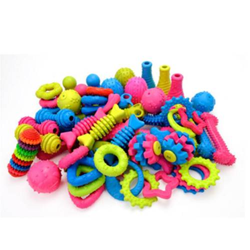 TPR Pet Toys Chew Dog Toys Teddy Puppy Bite-resistant Health Chew Interactive Rubber Bones Molar Ball Stick Tooth Cleaning Toy