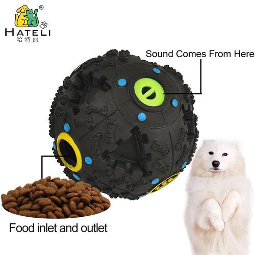 Interactive Pet Toys Squeak Ball Dog Leakage Food Balls Pets Inspire IQ Training Toy Dogs Dental Chew Ball Puppy Feeder Dog Toys