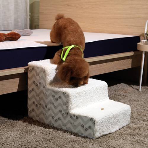 Pet Stair Dog Ladder Bed 3/4 Steps for Small Dogs Cat Sofa House Stairs Removable Anti-slip Ramp Puppy Chihuahua Supplies