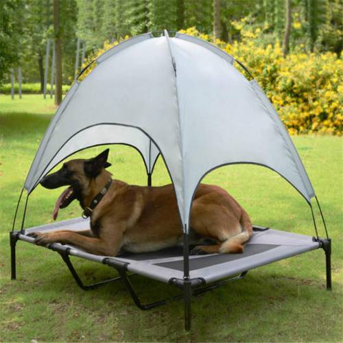Pet Dog Bed Breathable Portable Waterproof Dog Cushion With Sun Canopy Double-layer Camp Tent For Pets Outdoor Camping