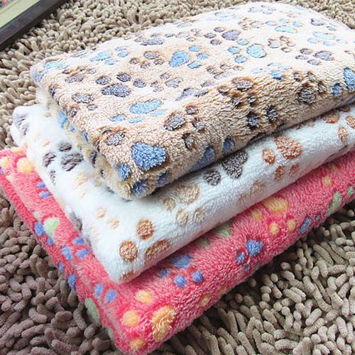 Warm Pet Mat Small Large Paw Print Cat Dog Puppy Fleece Soft Blanket Bed Cushion perfect size to use on the any place
