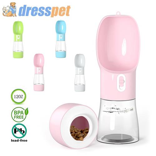 Portable Pet Dog Water Bottle For Dogs Food Multifunction Bottle Bowl Drinking Bowls Pets Drink Cup Cat Feeder Products Stuff