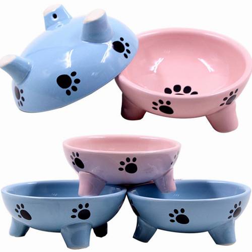 Pet Dog Cat Food Feeder Bowls Ceramic Non-slip Food Bowl Dispenser Water dispenser Small Dog Feeding Bowl bol cats products