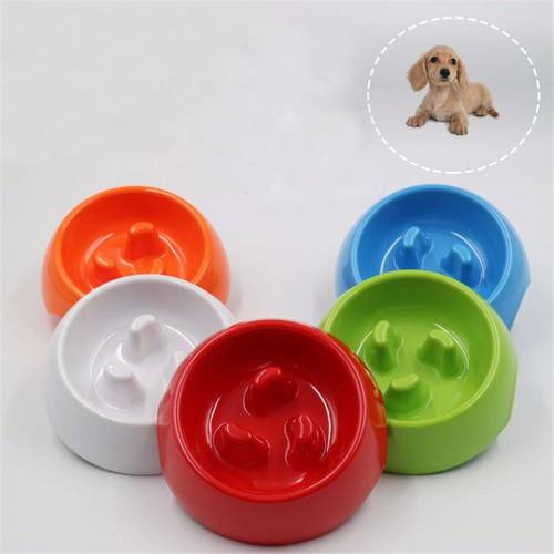 Pet Feeding Melamine Bowl Puppy Slow Down Eating Feeder Bowls Prevent Obesity Cat Dog Round Food Dishes Non-slip Pets Tableware