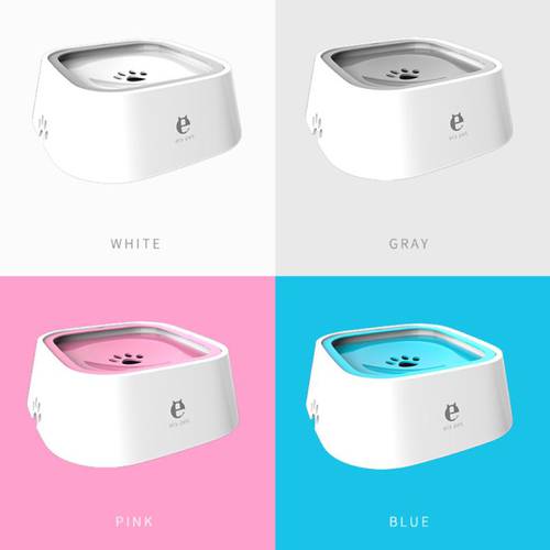 Plastic Dog Bowls 1.5L Splash Proof Pet Bowl Safe Material Durable Water Dispenser for Cats Small Dogs Easy to Clean