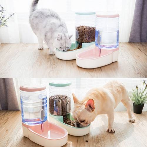 Pet Cat 3.8L Automatic Feeders Plastic Dog Water Bottle Large Capacity Food Water Dispenser Cats Dogs Feeding Bowls fontaine