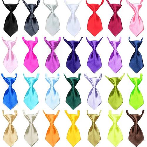 Wholesale 50/100/300 Dog Cat Transer Adjustable Dog Cat Pet Cloth Adorable Grooming Tie Necktie 28 Pure Colors Grooming Bow Tie