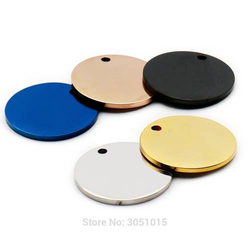 Wholesale 100Pcs Stainless Steel Round For Dog Tag Pet ID Tags Name Engravable Dog Tags Name Pendant Dog ID Tag Necklace Jewelry