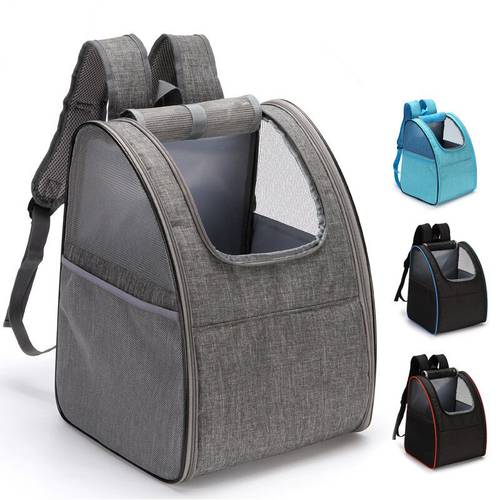 Pet Puppy Dog Cat Carrier Bag Black Dog Backpack Outdoor Breathable Foldable Pet Backpack For Travel Small Dog Bag