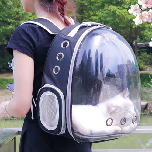 Cat Carrier Bag Breathable Transparent Pet Carriers Dog Cat Backpack Travel Carrier Handbag Space Capsule Cage Pet Transport Bag