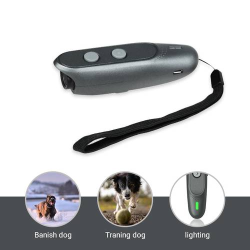 Dog Ultrasonic Trainer Pet Repeller Training Device Pet Dog Repellent Stop Barking Repel Tool Dog 3 in 1 Handheld Transducer
