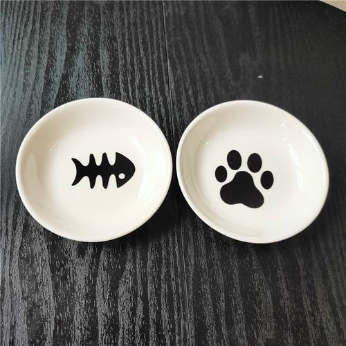 New Creative Cute Cat Small Saucer Shape Mini Plate Ceramics Cartoon Dish Novelty Snack Plate Kitty Disc