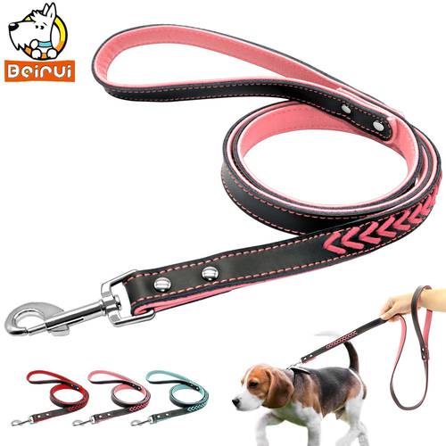Durable Leather Dog Leash Puppy Cat Walking Leads Leashes For Small Medium Large Dogs Chihuahau Pink Blue Red hundeleine