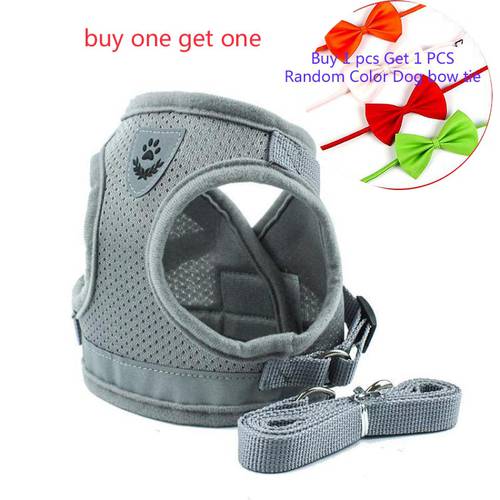 Pet Dog Vest Harness Leash Adjustable Reflective Mesh Vest Dog Harness Collar Chest Strap Leash Harnesses With Traction Rope
