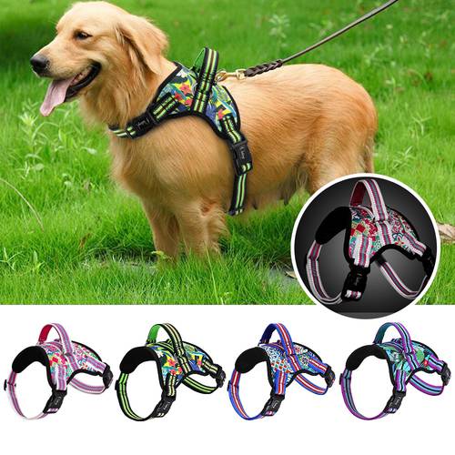 Soft Padded Dog Harness Nylon Reflective Pet Dogs Vest Harnesses With Quick Control Handle For Small Large Dogs Pitbull