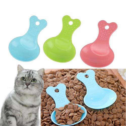 Cute Pet Food Spoon Dog Cat Feeding Spoon Candy Color Pet Assorted Shovel Dog Feeders Drinking Tool 1 Pcs