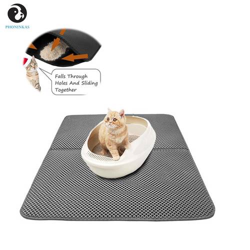 Waterproof Pet Cat Dog Litter Mat Double Layer Cat Litter Trapping Pet Litter Cat Mat Clean Pad Products For Cats Accessories