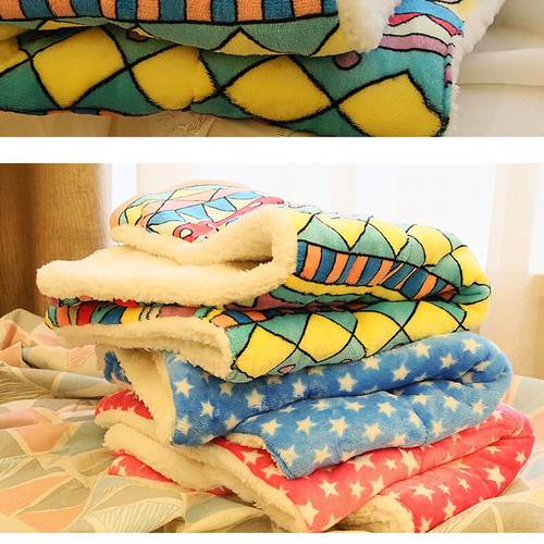 1Pc Soft Fleece Pad Blanket Bed Mat Thickened Pet Blanket For Puppy Dog Cat Sofa Cushion home Washable Rug Keep Warm S/M/L/XL
