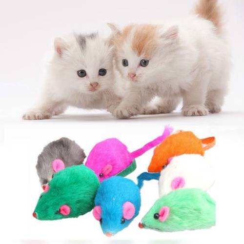 1/3PCS False Mouse Cat Toys Feather Faux Fur Pet Cat Toy With Sound Rattling Mice Cat Playing Teaser Toy Interactive