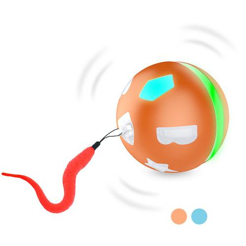 Interactive Cat Toy Ball Smart Electric Automatic Rolling Jumping Ball Led For Cat Dog Intelligent DIY Teaser Toy Usb Charge