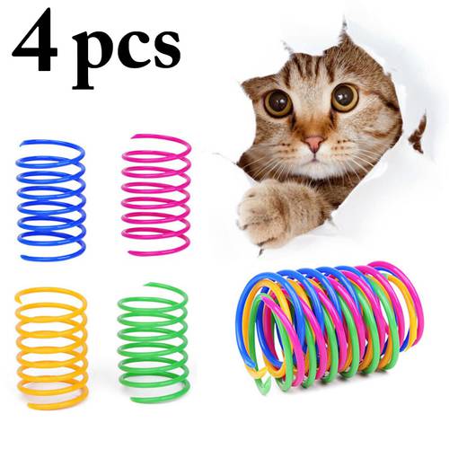 4PCS Funny Pet Toys Cat Spring Toy Creative Cat Interactive Toy Pet Play Toys For Cats Kitten Pet Supplies