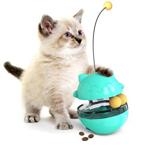Cat Toys Interactive Funny Cat Tumbler Toy Food Dispenser Pet Slow Leaking Food Ball IQ Improve Cats Training Toys Pet Supplies