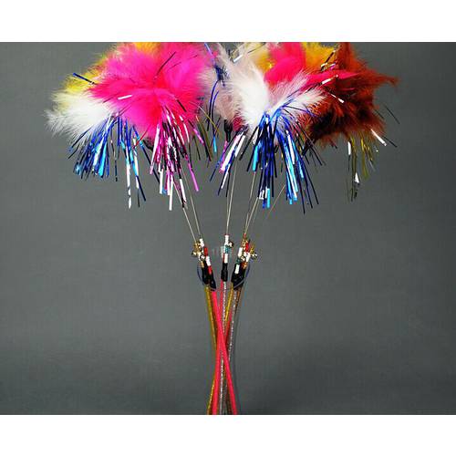 wholesale Free shipping cat fishing pole style cat teaser toy cat toys with bell and feather 20pcs/lot