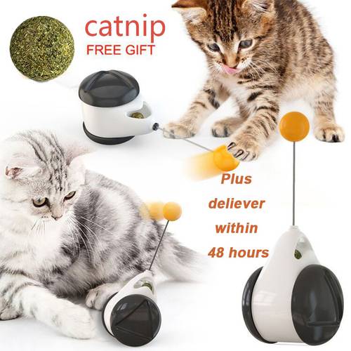 Smart Cat Toy with Wheels Automatic No need recharge pet cat toys interactive Rotating Mode Funny not boring cat playing balls