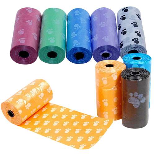 1 Roll Colorful Dog Waste Poop Bags Dog Bag Cat Waste Pick Up Clean Car Travel Cleaning Bags Dog Poop Bag Car Cleaning Products