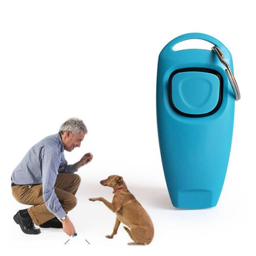 1pcs 2 in1 Portable Pet Dog Clickers and Whistle Ring Piece Puppy Dog Training Guide Supplies With Key Ring perro adiestramiento