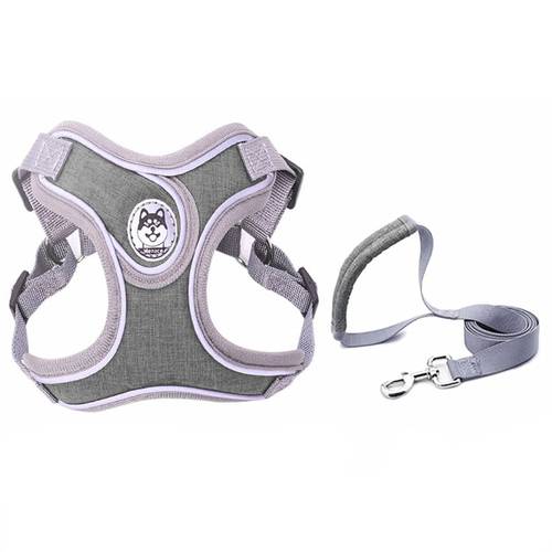 No pull dog harness vest reflective small dog leash and collar for terrier schnauzer pet cat walking training supplies chihuahua