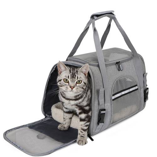 Pet Carrying Bag Cat Breathable Tote Bag Foldable Traveling Dog Bag Large Capacity