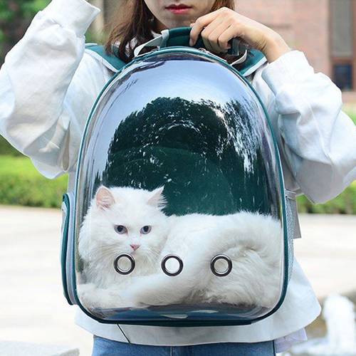 Pet Backpack Transparent Dog Cat Carier Rusksack Shopping Travel Portable Pet Bag Breathable Space Knapsack Animal Carry Bag