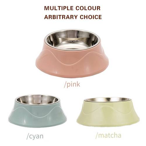 Pet Round Bowl Cat Dogs Eating Food Bowls Stainless Steel Non-slip Resistant Feeder for Dog Cats Puppy Outdoor Food Dish