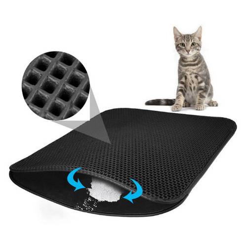 Waterproof Pet Cat Litter Mat Bottom Non-slip Pet Cat Mat Foldable EVA Double-Layer Cats Mat Layer Pet Litter Cat Free Shipping