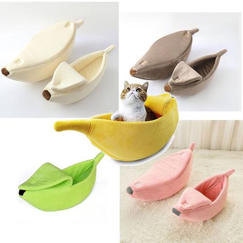 Creative Pet Cat House Banana Shape for Cats Bed Mat Durable Kennel Cave kittens Puppy Warm Cushion Pets Dog Portable Supplies