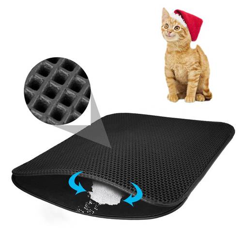 Waterproof Pet Cat Litter Mat Double-Layer Cat Litter Mat Cat Bed Cover Pet Litter Box Mat Pet Supplies Bed Cat House Cleaning
