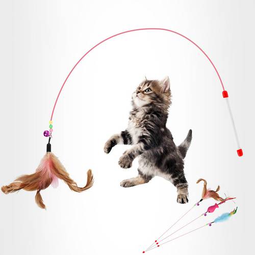 pet toys for cats Magic funny dog stick accessoire chat animal With feather Interact Magic funny cat stick With ringtone toys