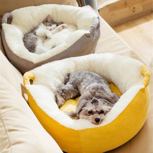 Pet Lounger Soft Kitten Nest Warm Cat Bed Sleeping Mat Pet Kennel House For Small Medium Dogs Teddy Chihuahua Puppy Cushion