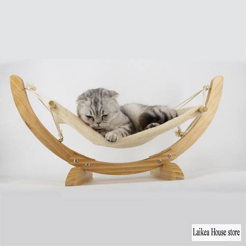 Puppy Cat Hammock Tent Solid Wood DIY Assembly Swing Bed Sleeping Cradle Pet Supplies Indoor Using Fashionable Breathable